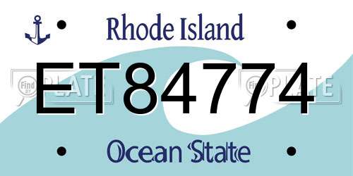 ET84774 Rhode Island License Plate