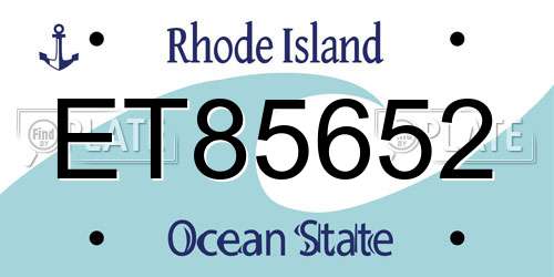 ET85652 Rhode Island License Plate