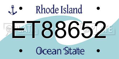 ET88652 Rhode Island License Plate
