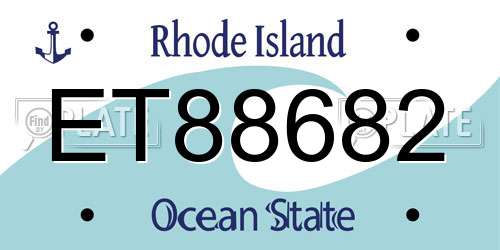 ET88682 Rhode Island License Plate