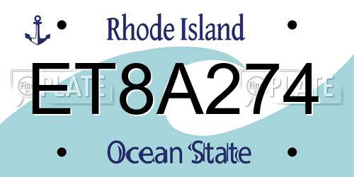 ET8A274 Rhode Island License Plate