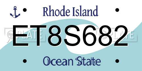 ET8S682 Rhode Island License Plate