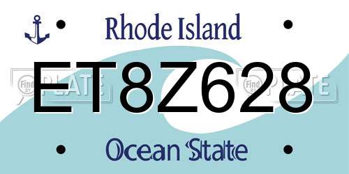 ET8Z628 Rhode Island License Plate