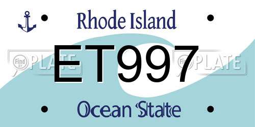 ET997 Rhode Island License Plate