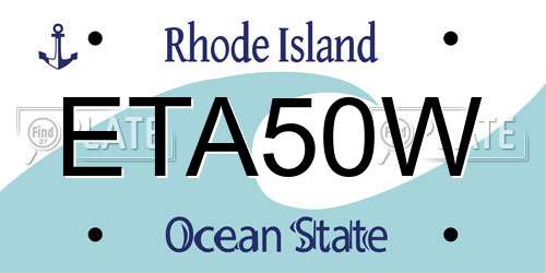ETA50W Rhode Island License Plate