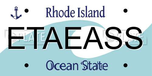 ETAEASS Rhode Island License Plate