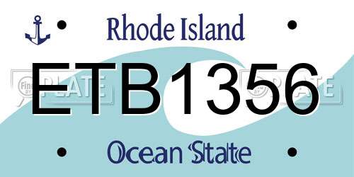 ETB1356 Rhode Island License Plate