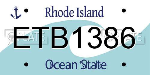 ETB1386 Rhode Island License Plate