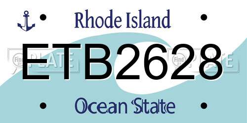 ETB2628 Rhode Island License Plate
