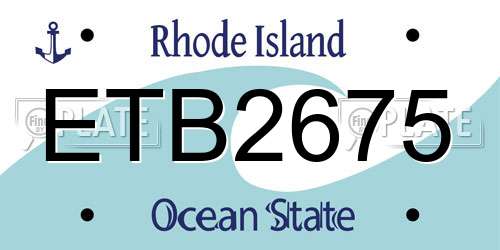ETB2675 Rhode Island License Plate