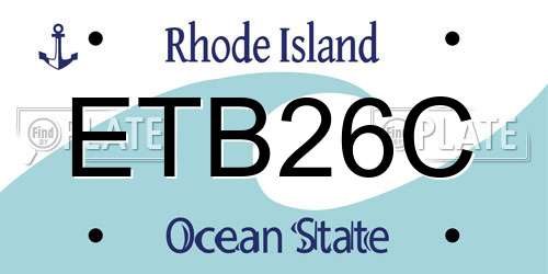 ETB26C Rhode Island License Plate
