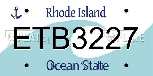 ETB3227 Rhode Island License Plate