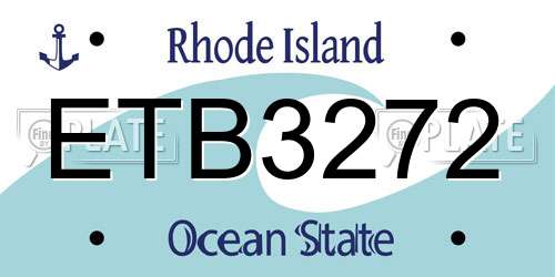 ETB3272 Rhode Island License Plate