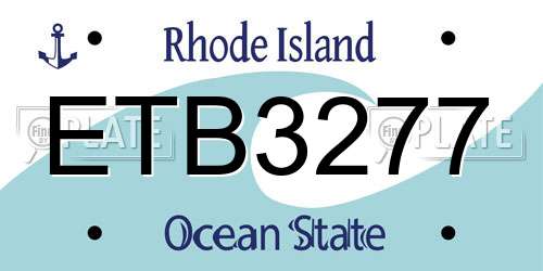 ETB3277 Rhode Island License Plate