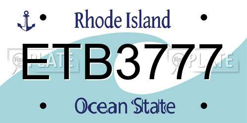 ETB3777 Rhode Island License Plate