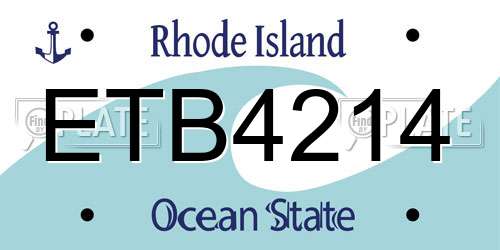 ETB4214 Rhode Island License Plate