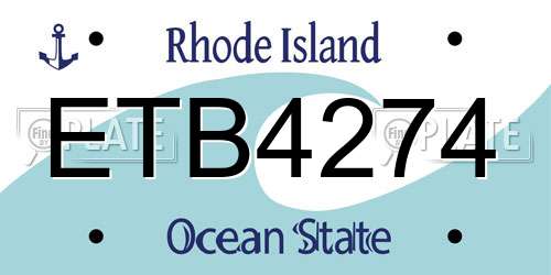 ETB4274 Rhode Island License Plate