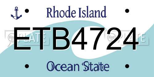 ETB4724 Rhode Island License Plate