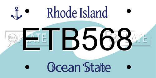 ETB568 Rhode Island License Plate