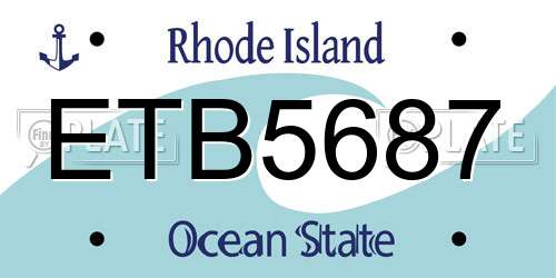 ETB5687 Rhode Island License Plate
