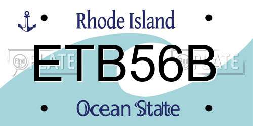 ETB56B Rhode Island License Plate