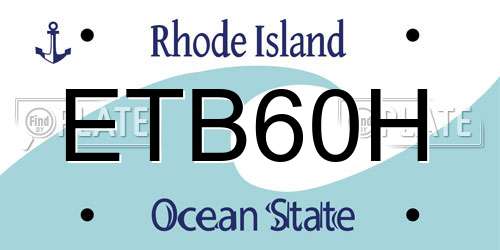 ETB60H Rhode Island License Plate