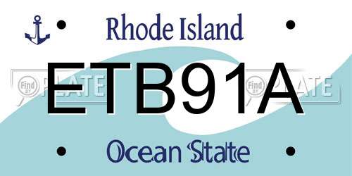 ETB91A Rhode Island License Plate