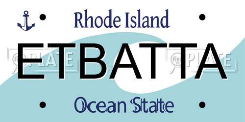 ETBATTA Rhode Island License Plate