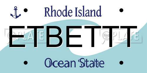 ETBETTT Rhode Island License Plate