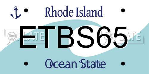 ETBS65 Rhode Island License Plate
