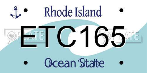 ETC165 Rhode Island License Plate