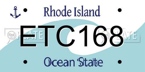 ETC168 Rhode Island License Plate
