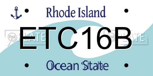 ETC16B Rhode Island License Plate