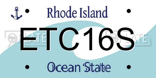 ETC16S Rhode Island License Plate