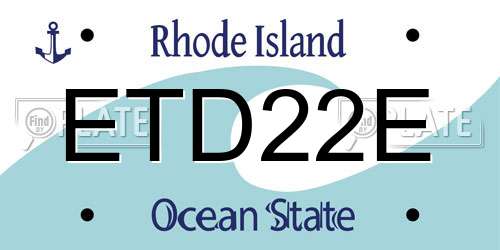 ETD22E Rhode Island License Plate