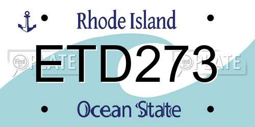 ETD273 Rhode Island License Plate