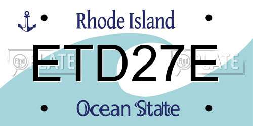 ETD27E Rhode Island License Plate