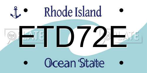 ETD72E Rhode Island License Plate