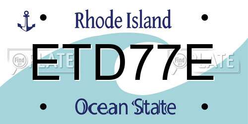 ETD77E Rhode Island License Plate