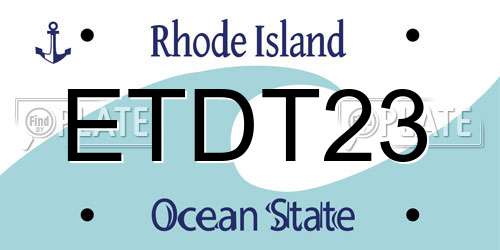 ETDT23 Rhode Island License Plate