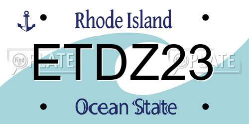 ETDZ23 Rhode Island License Plate