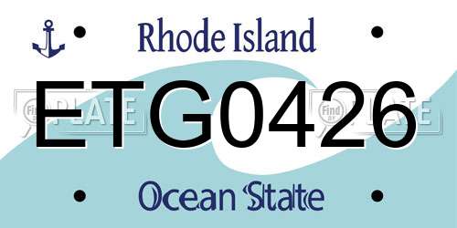 ETG0426 Rhode Island License Plate