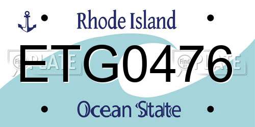 ETG0476 Rhode Island License Plate