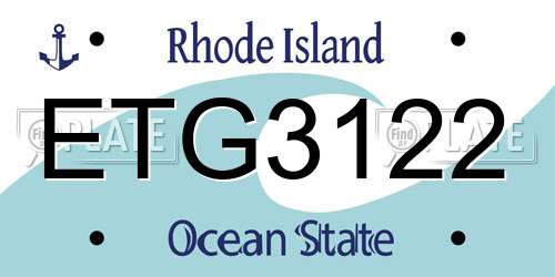 ETG3122 Rhode Island License Plate