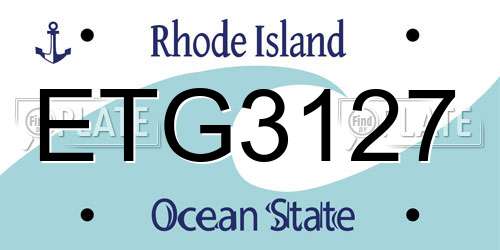 ETG3127 Rhode Island License Plate