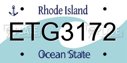 ETG3172 Rhode Island License Plate