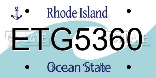 ETG5360 Rhode Island License Plate
