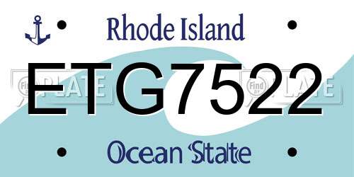 ETG7522 Rhode Island License Plate
