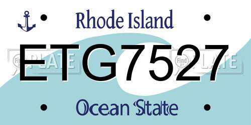 ETG7527 Rhode Island License Plate