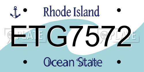 ETG7572 Rhode Island License Plate